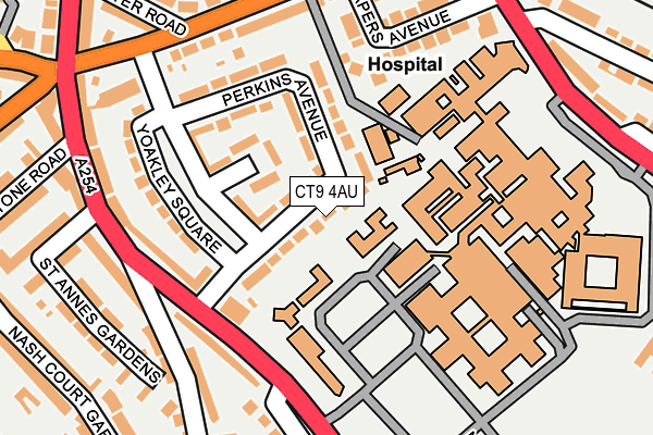 CT9 4AU map - OS OpenMap – Local (Ordnance Survey)