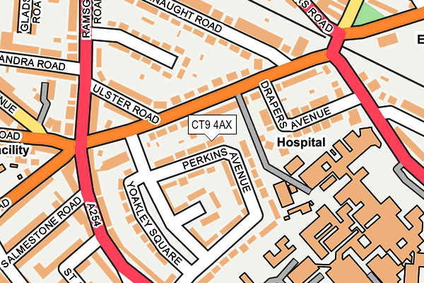 CT9 4AX map - OS OpenMap – Local (Ordnance Survey)