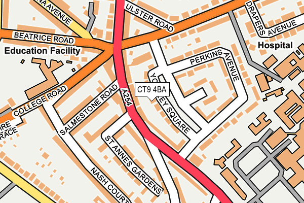 CT9 4BA map - OS OpenMap – Local (Ordnance Survey)
