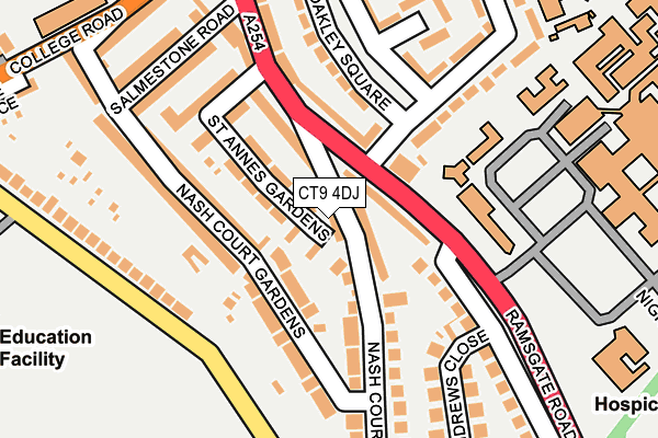 CT9 4DJ map - OS OpenMap – Local (Ordnance Survey)