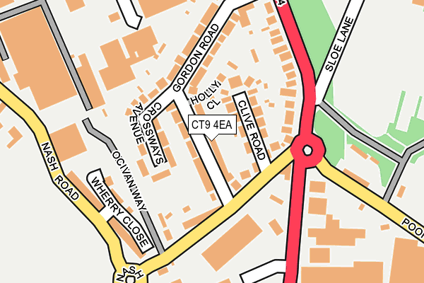 CT9 4EA map - OS OpenMap – Local (Ordnance Survey)