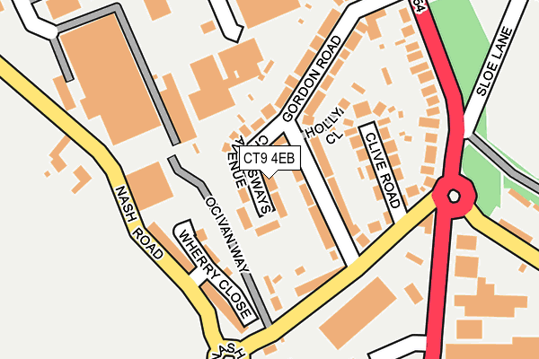 CT9 4EB map - OS OpenMap – Local (Ordnance Survey)