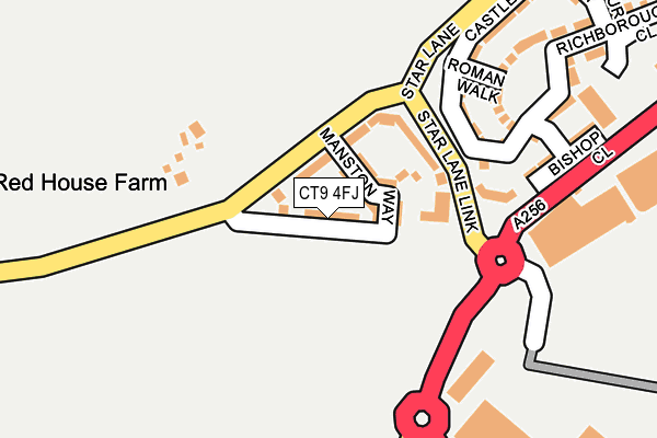 CT9 4FJ map - OS OpenMap – Local (Ordnance Survey)