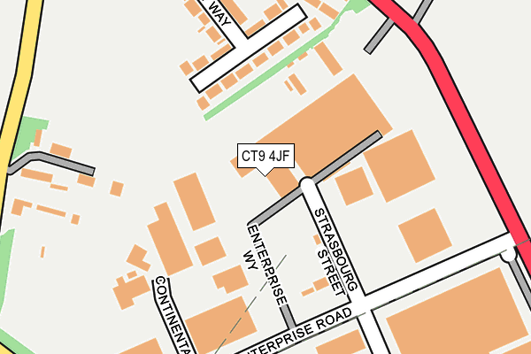 CT9 4JF map - OS OpenMap – Local (Ordnance Survey)