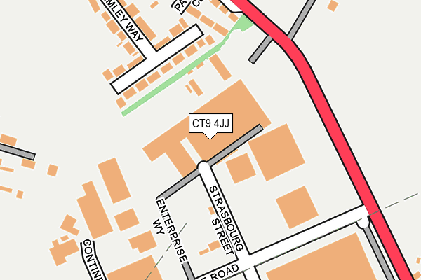 CT9 4JJ map - OS OpenMap – Local (Ordnance Survey)