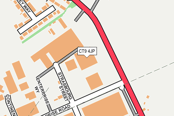 CT9 4JP map - OS OpenMap – Local (Ordnance Survey)