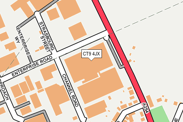 CT9 4JX map - OS OpenMap – Local (Ordnance Survey)