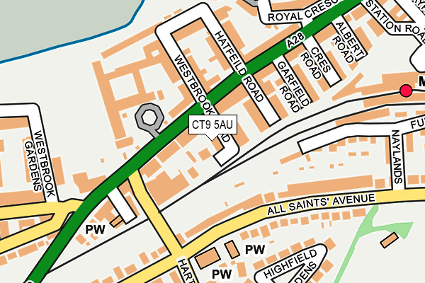 CT9 5AU map - OS OpenMap – Local (Ordnance Survey)