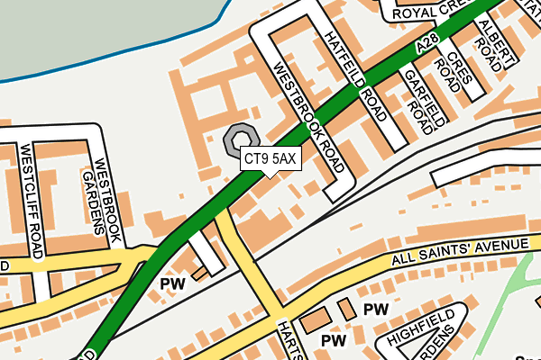 CT9 5AX map - OS OpenMap – Local (Ordnance Survey)