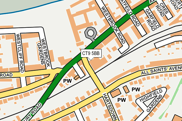 CT9 5BB map - OS OpenMap – Local (Ordnance Survey)