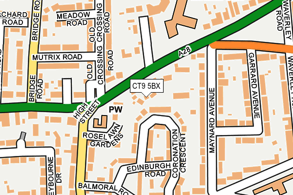 CT9 5BX map - OS OpenMap – Local (Ordnance Survey)