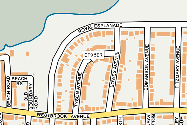 CT9 5ER map - OS OpenMap – Local (Ordnance Survey)