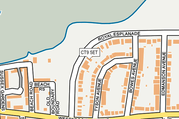 CT9 5ET map - OS OpenMap – Local (Ordnance Survey)