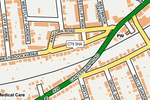 CT9 5HA map - OS OpenMap – Local (Ordnance Survey)