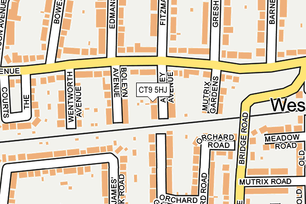 CT9 5HJ map - OS OpenMap – Local (Ordnance Survey)