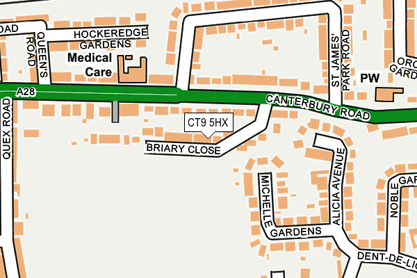 CT9 5HX map - OS OpenMap – Local (Ordnance Survey)