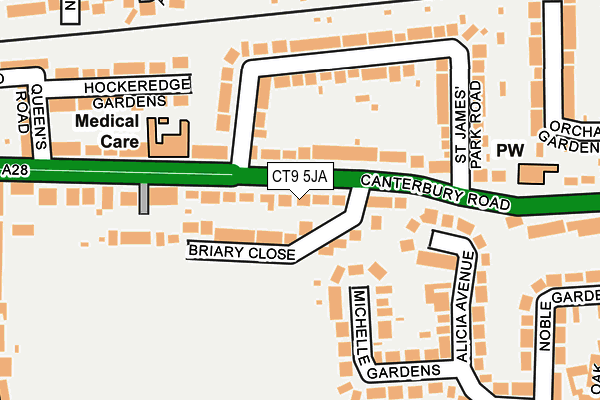 CT9 5JA map - OS OpenMap – Local (Ordnance Survey)