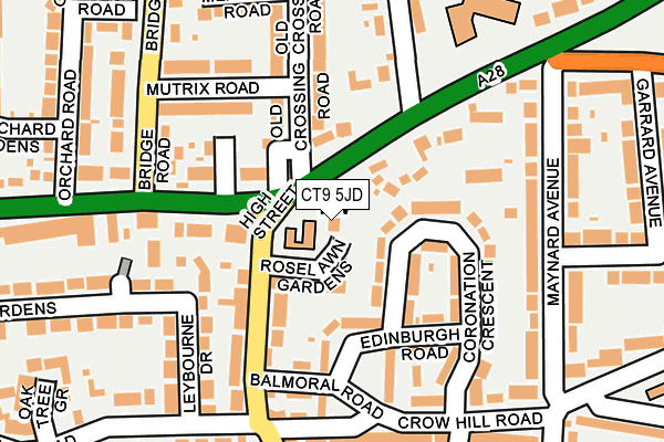 CT9 5JD map - OS OpenMap – Local (Ordnance Survey)