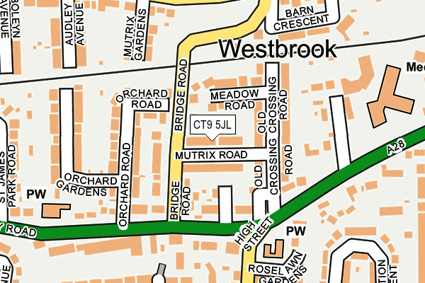 CT9 5JL map - OS OpenMap – Local (Ordnance Survey)