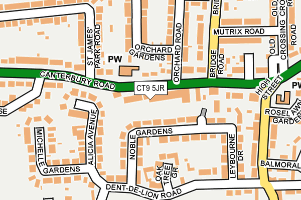CT9 5JR map - OS OpenMap – Local (Ordnance Survey)