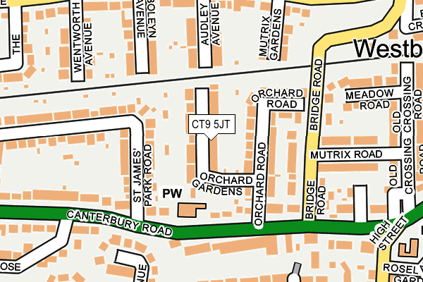 CT9 5JT map - OS OpenMap – Local (Ordnance Survey)