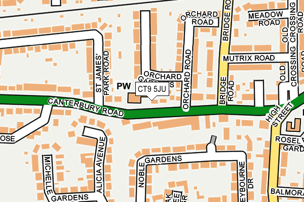 CT9 5JU map - OS OpenMap – Local (Ordnance Survey)