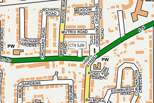 CT9 5JW map - OS OpenMap – Local (Ordnance Survey)