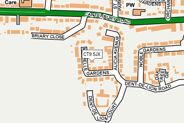 CT9 5JX map - OS OpenMap – Local (Ordnance Survey)