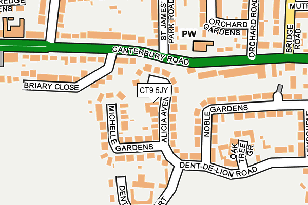 CT9 5JY map - OS OpenMap – Local (Ordnance Survey)