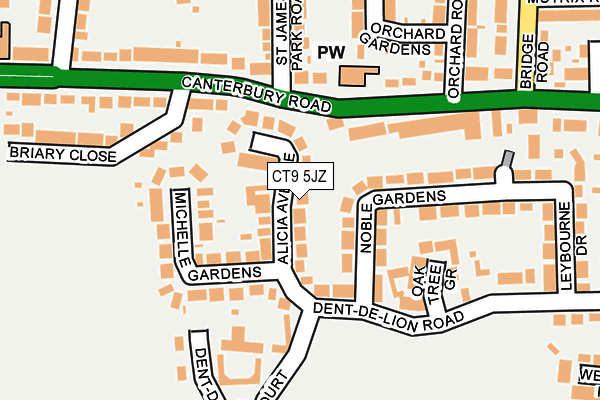 CT9 5JZ map - OS OpenMap – Local (Ordnance Survey)