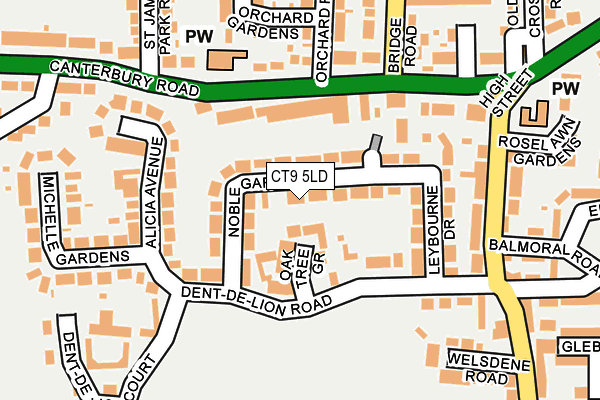 CT9 5LD map - OS OpenMap – Local (Ordnance Survey)