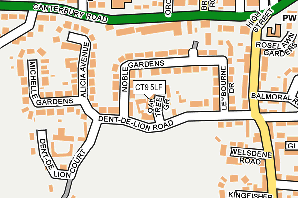 CT9 5LF map - OS OpenMap – Local (Ordnance Survey)