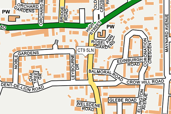 CT9 5LN map - OS OpenMap – Local (Ordnance Survey)