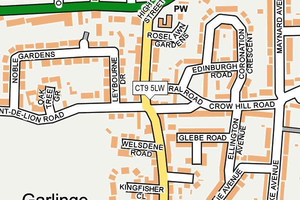 CT9 5LW map - OS OpenMap – Local (Ordnance Survey)