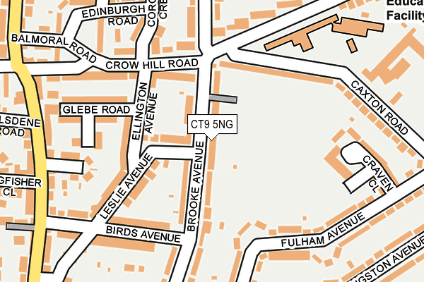 CT9 5NG map - OS OpenMap – Local (Ordnance Survey)