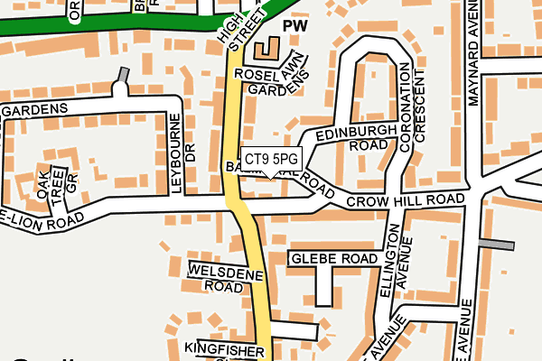 CT9 5PG map - OS OpenMap – Local (Ordnance Survey)