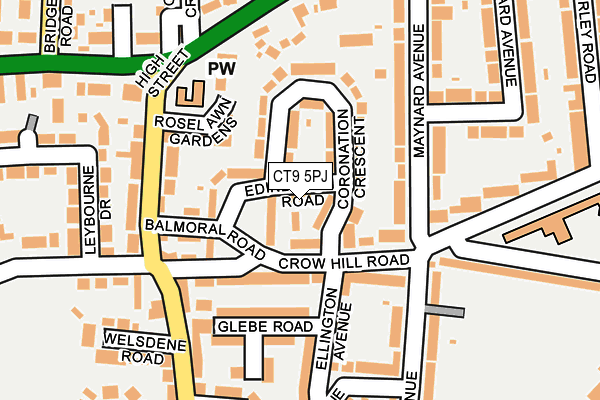 CT9 5PJ map - OS OpenMap – Local (Ordnance Survey)