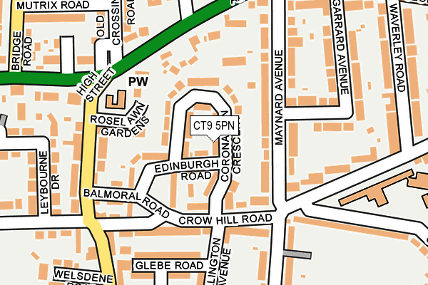 CT9 5PN map - OS OpenMap – Local (Ordnance Survey)