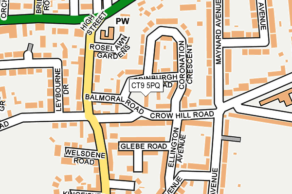 CT9 5PQ map - OS OpenMap – Local (Ordnance Survey)