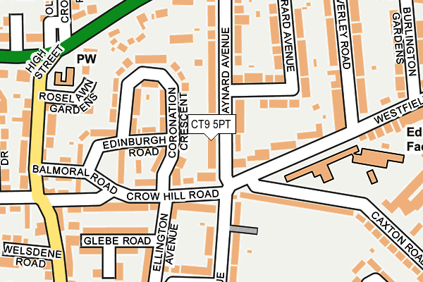 CT9 5PT map - OS OpenMap – Local (Ordnance Survey)