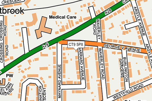 CT9 5PX map - OS OpenMap – Local (Ordnance Survey)