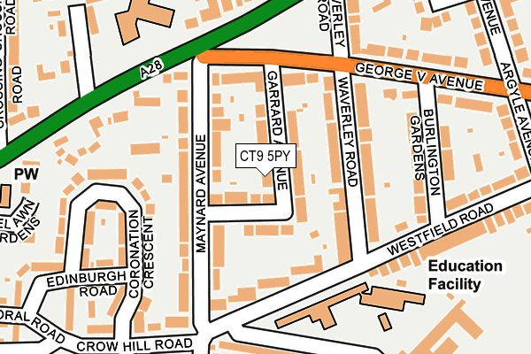 CT9 5PY map - OS OpenMap – Local (Ordnance Survey)