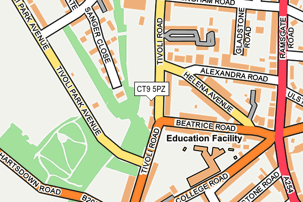 CT9 5PZ map - OS OpenMap – Local (Ordnance Survey)