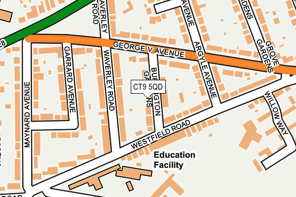 CT9 5QD map - OS OpenMap – Local (Ordnance Survey)