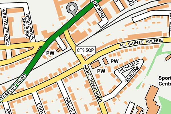 CT9 5QP map - OS OpenMap – Local (Ordnance Survey)
