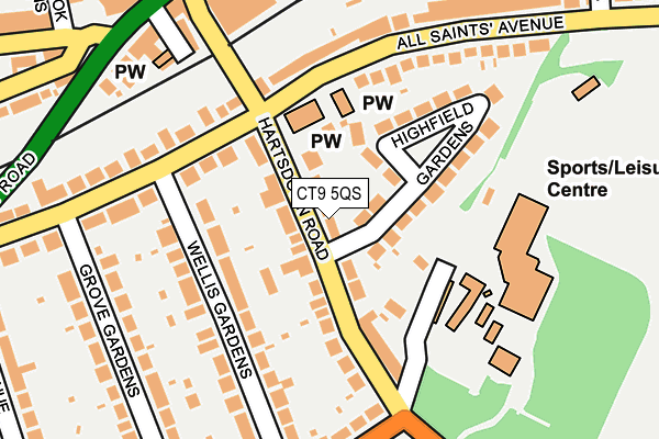 CT9 5QS map - OS OpenMap – Local (Ordnance Survey)