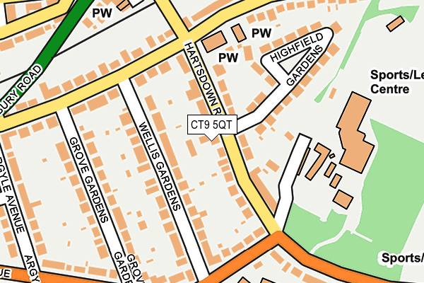 CT9 5QT map - OS OpenMap – Local (Ordnance Survey)