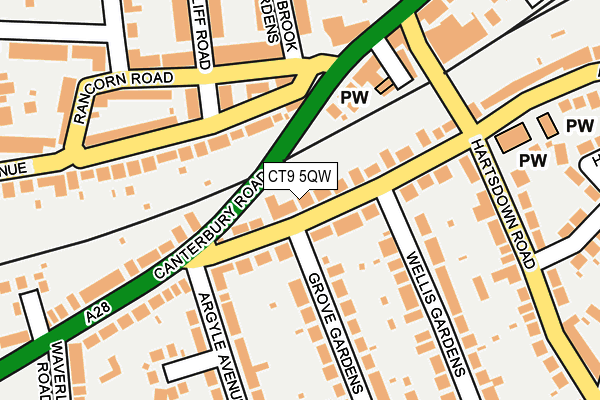 CT9 5QW map - OS OpenMap – Local (Ordnance Survey)