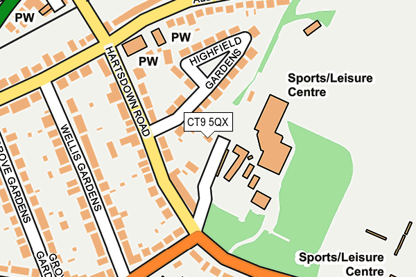 CT9 5QX map - OS OpenMap – Local (Ordnance Survey)