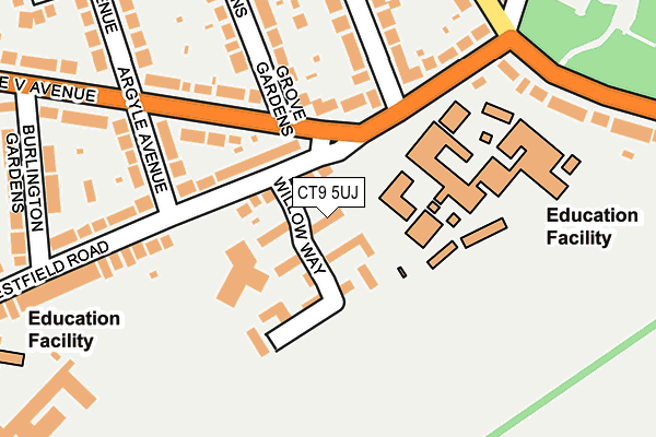 CT9 5UJ map - OS OpenMap – Local (Ordnance Survey)